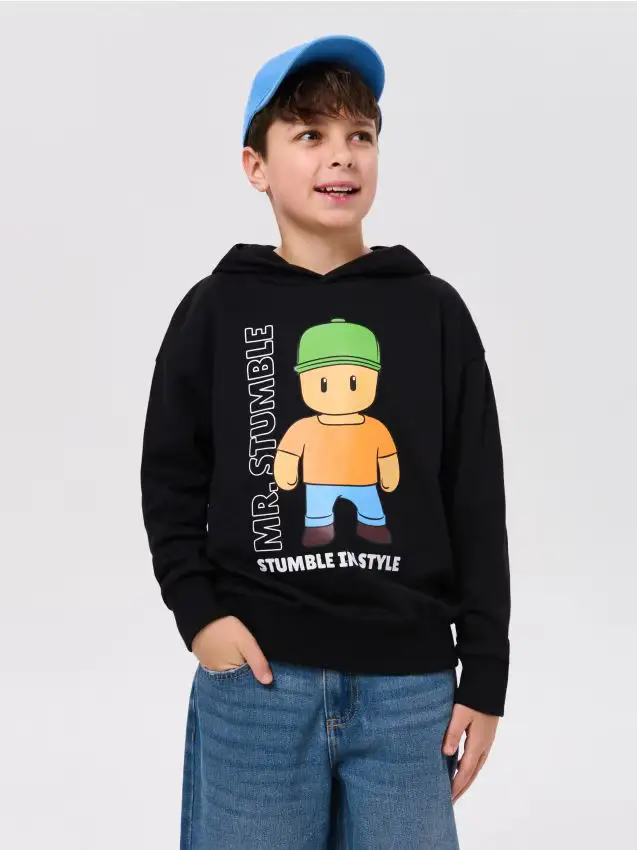 Felpa con stampa Stumble Guys - nero