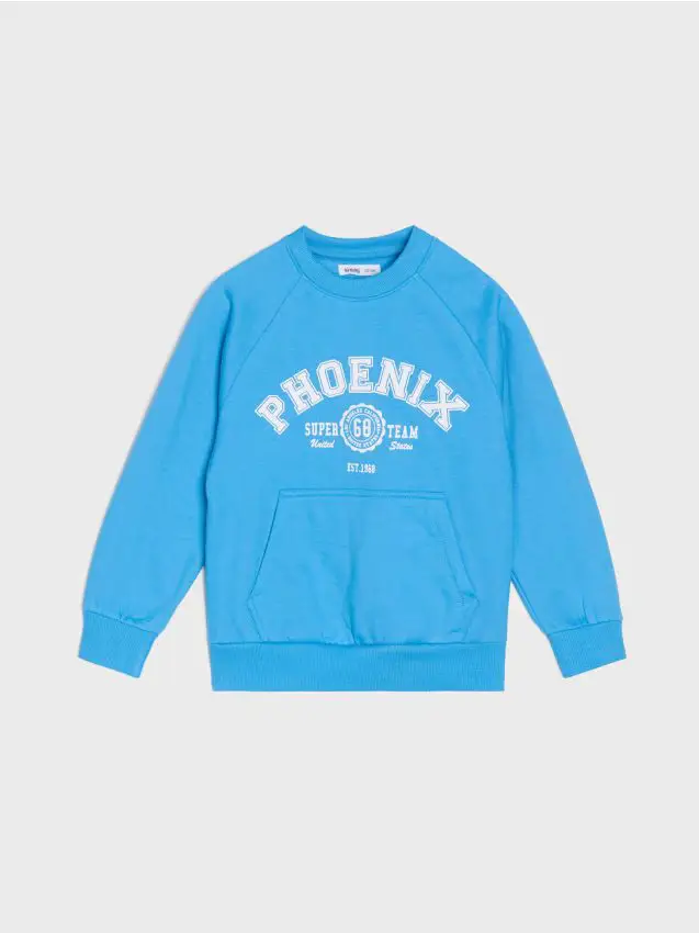 Felpa con tasca - blu