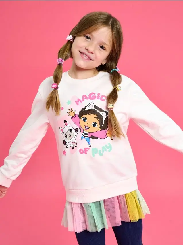 Felpa con tulle Gabby s Dollhouse - panna