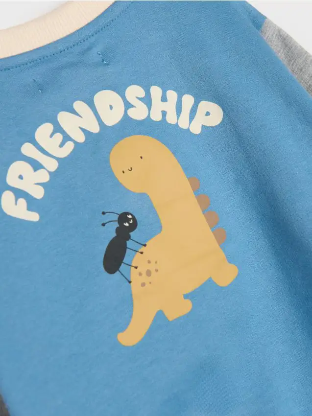 Felpa con zip e stampa sulla schiena - multicolor