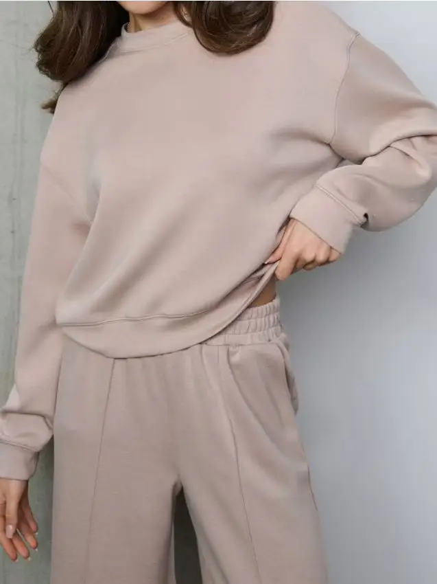 Felpa girocollo - beige