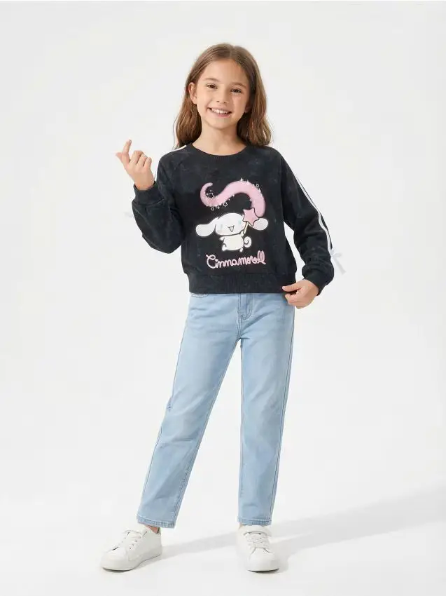 Felpa girocollo Cinnamoroll - nero