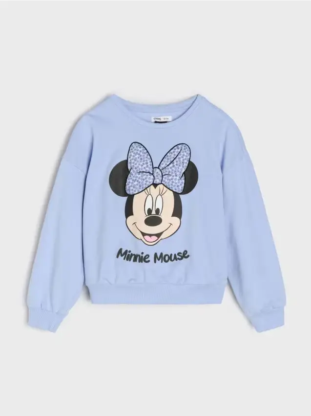 Felpa girocollo con stampa Minnie Mouse - azzurro
