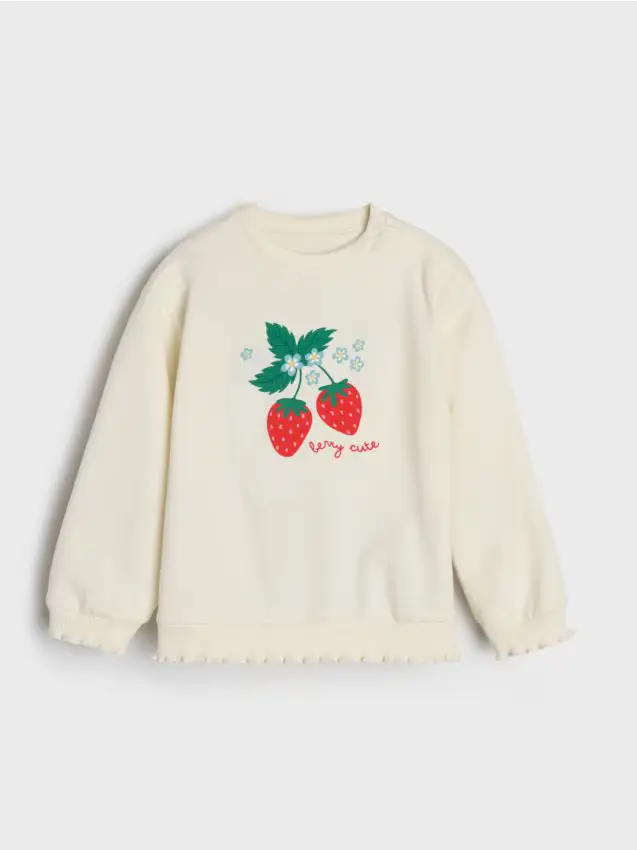 Felpa girocollo - panna