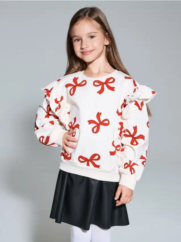 Felpa girocollo - panna