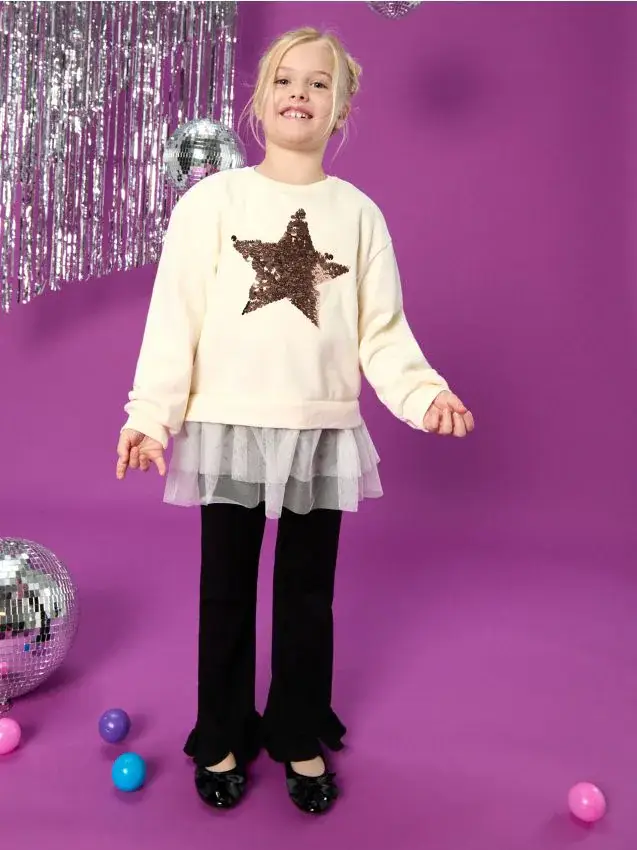 Felpa girocollo - panna