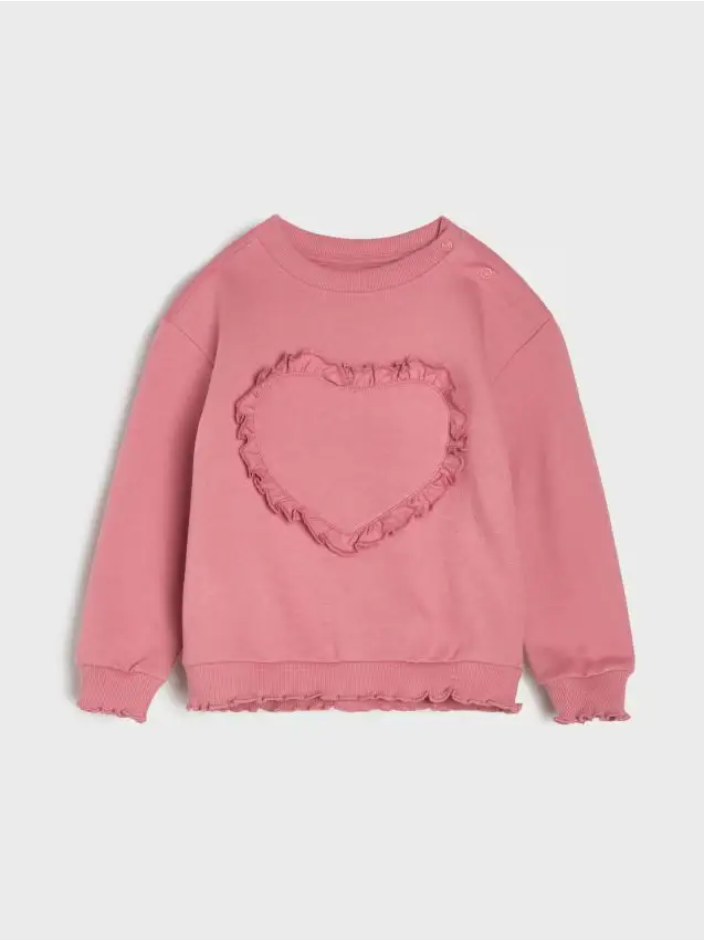 Felpa girocollo - rosa cipria