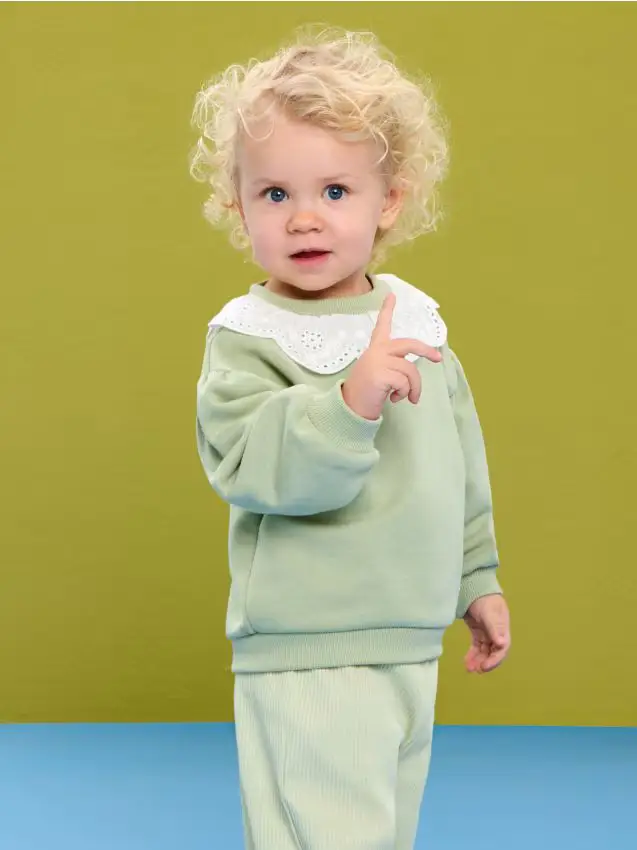 Felpa girocollo - verde acciaio