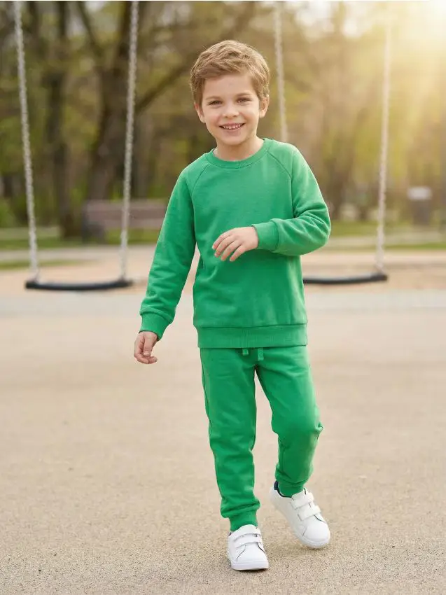 Felpa girocollo - verde fresco