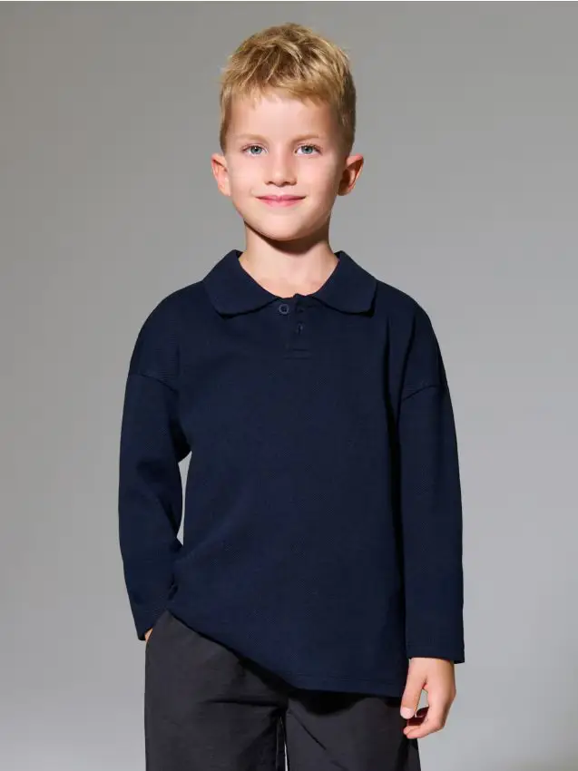 Felpa polo - blu scuro