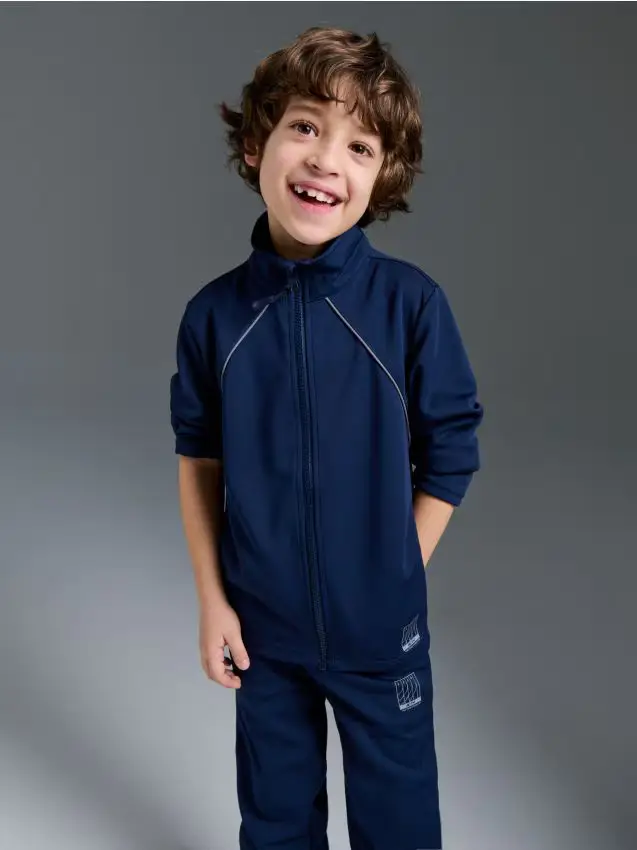 Felpa sportiva con zip e dettagli riflettenti Active - blu scuro