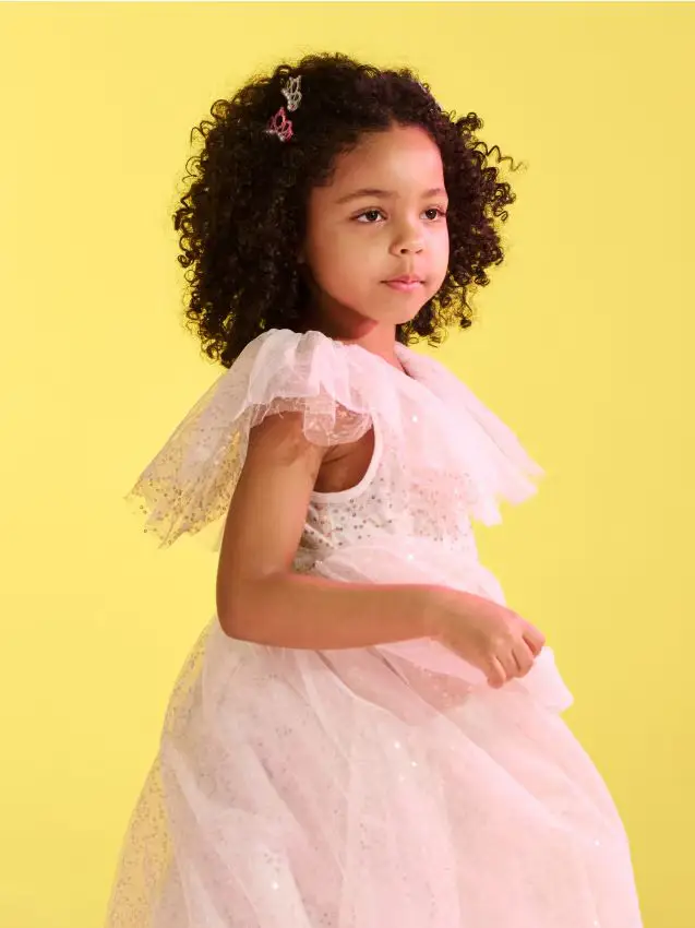 Fermagli a forma di tiara con glitter e perle, confezione da 8 - multicolor