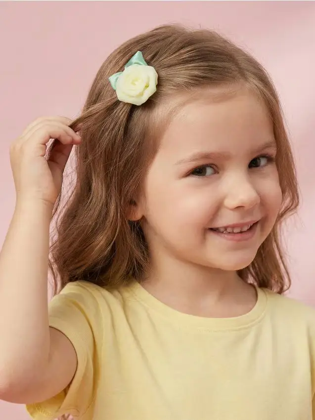 Fermagli per capelli a forma di roselline - confezione da 2 - panna