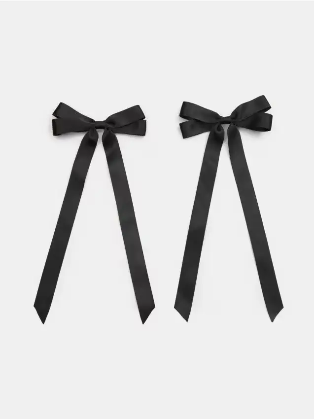 Fermagli per capelli con fiocchetti confezione da 2 pezzi - nero