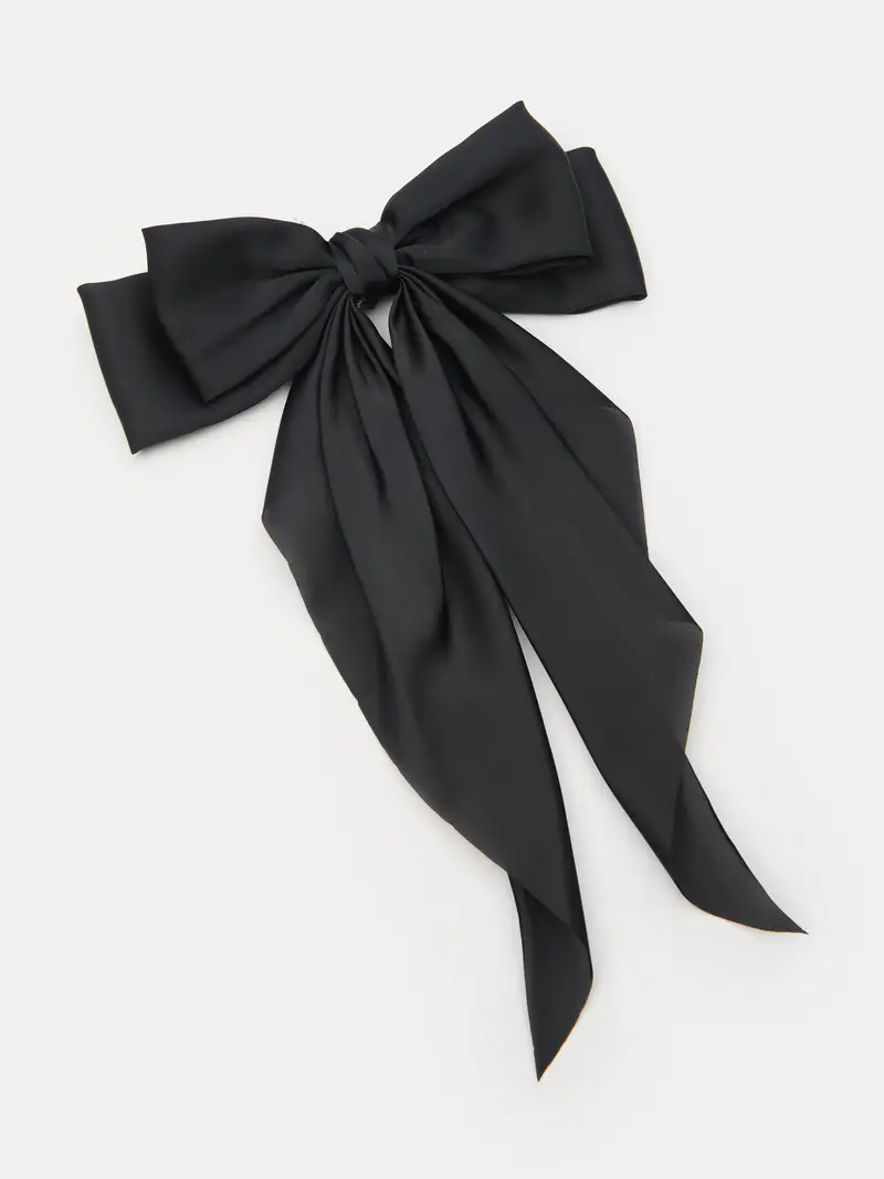 Fermagli per capelli con fiocco - nero miniatura 2