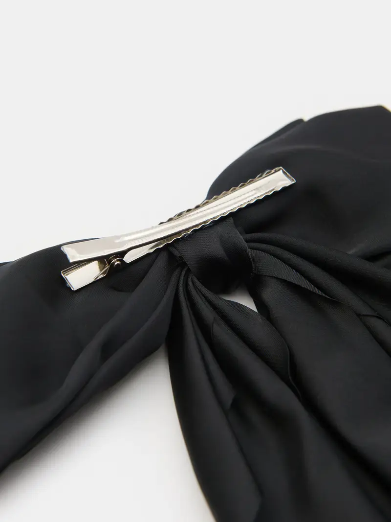 Fermagli per capelli con fiocco - nero miniatura 3