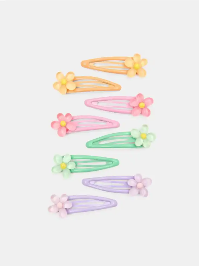 Fermagli per capelli con fiori confezione da 8 - multicolor