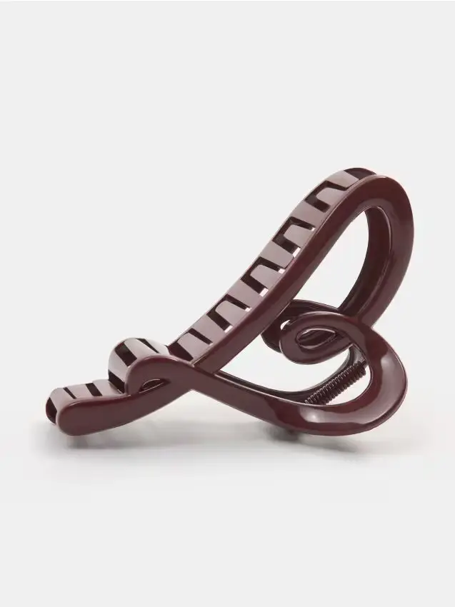 Fermaglio per capelli a forma di cuore - maroon