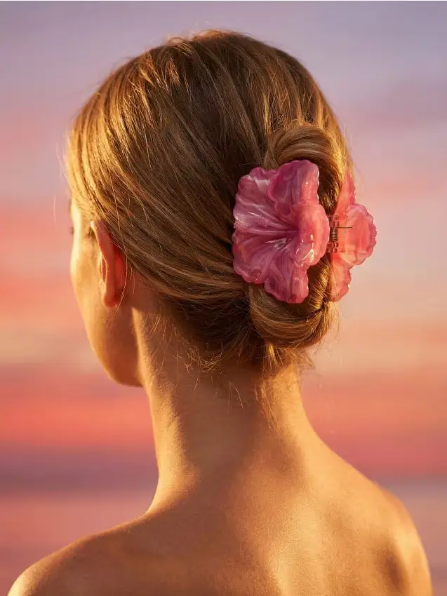 Fermaglio per capelli a forma di fiore - rosa
