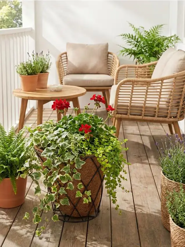 Fioriera da giardino in metallo con inserto in sughero - nero