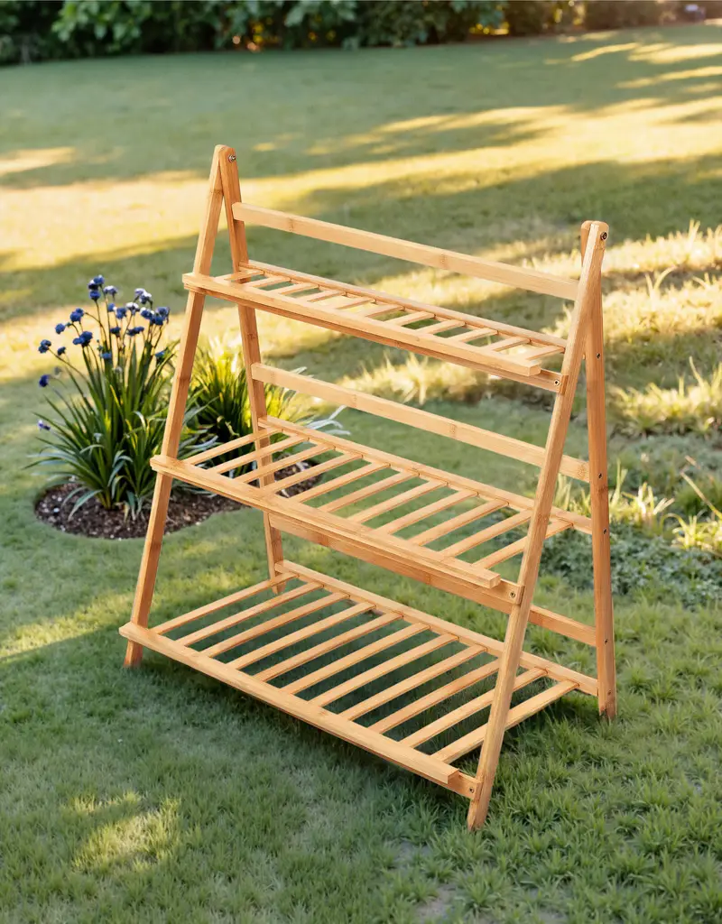 Fioriera di bambù - beige miniatura 2