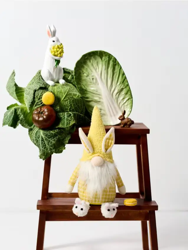 Folletto pasquale con orecchie da coniglio - giallo chiaro