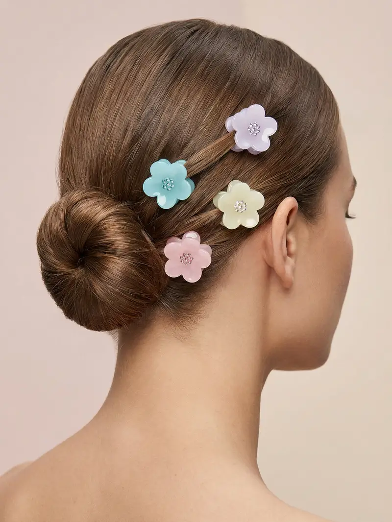 Forcine con fiore 4 pack - multicolor miniatura 2