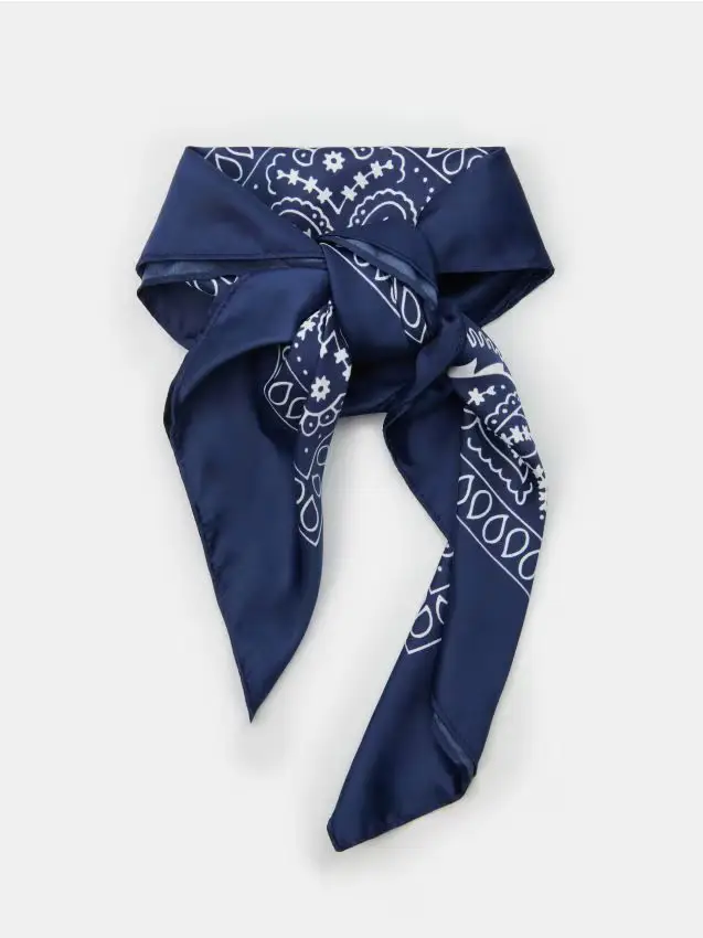 Foulard Con Motivo - blu scuro