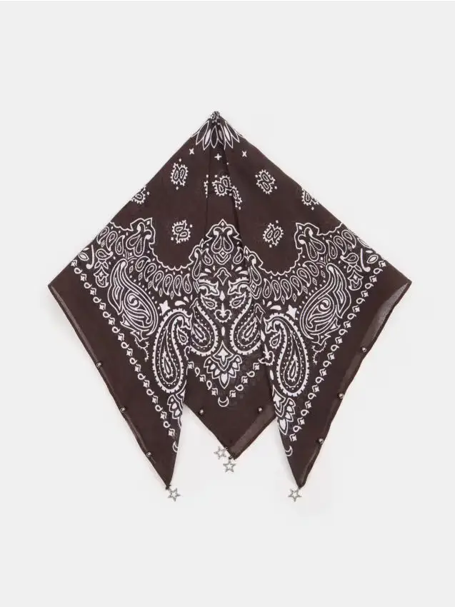 Foulard Con Motivo - marrone scuro