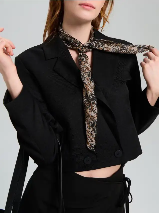 Foulard Con Stampa Leopardata - multicolor