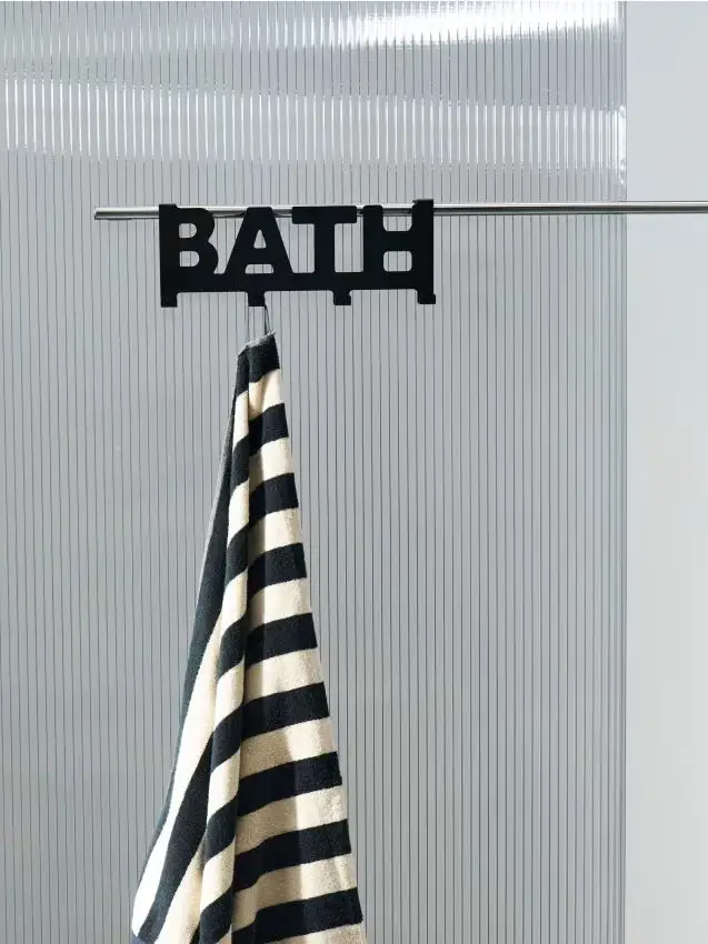 Gancio per porta da bagno - nero