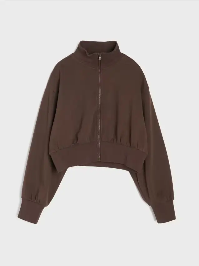 Giacca bomber con cerniera - marrone