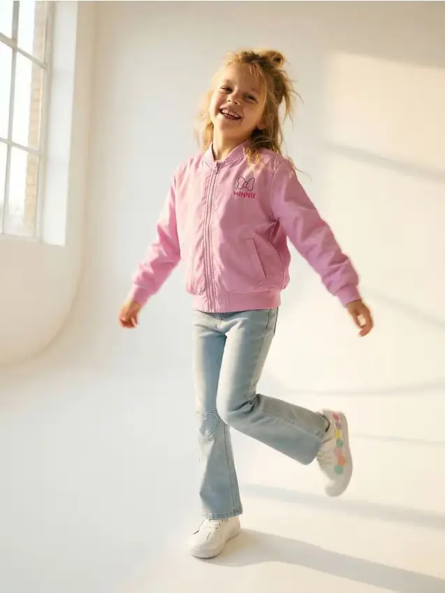 Giacca bomber con stampa sul retro Minnie Mouse - rosa