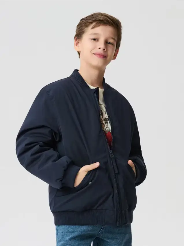 Giacca bomber con tasche - blu scuro