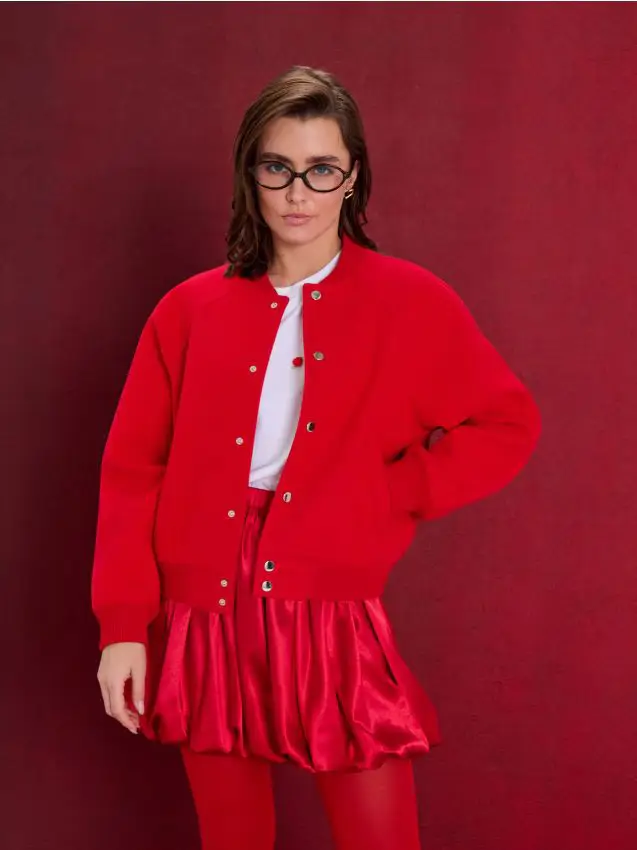 Giacca bomber con tasche - rosso