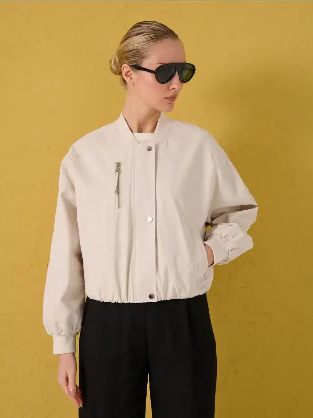 Giacca bomber con taschino sul petto - nude