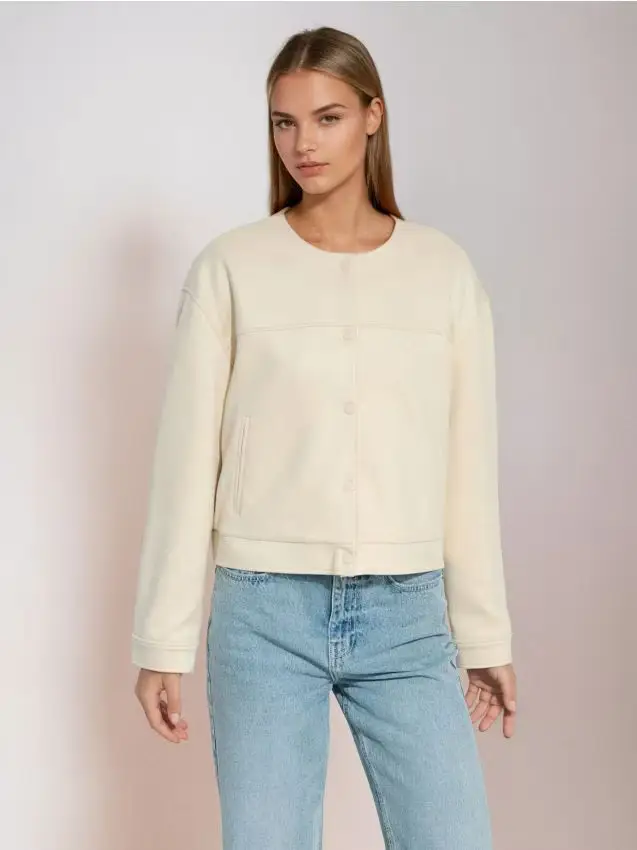 Giacca bomber effetto scamosciato - nude