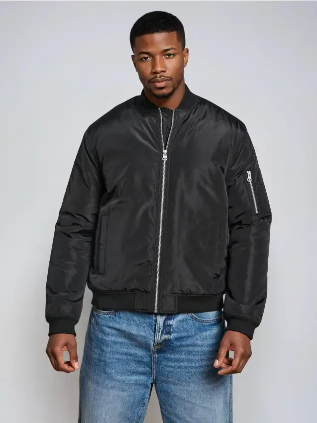 Giacca bomber foderata - nero