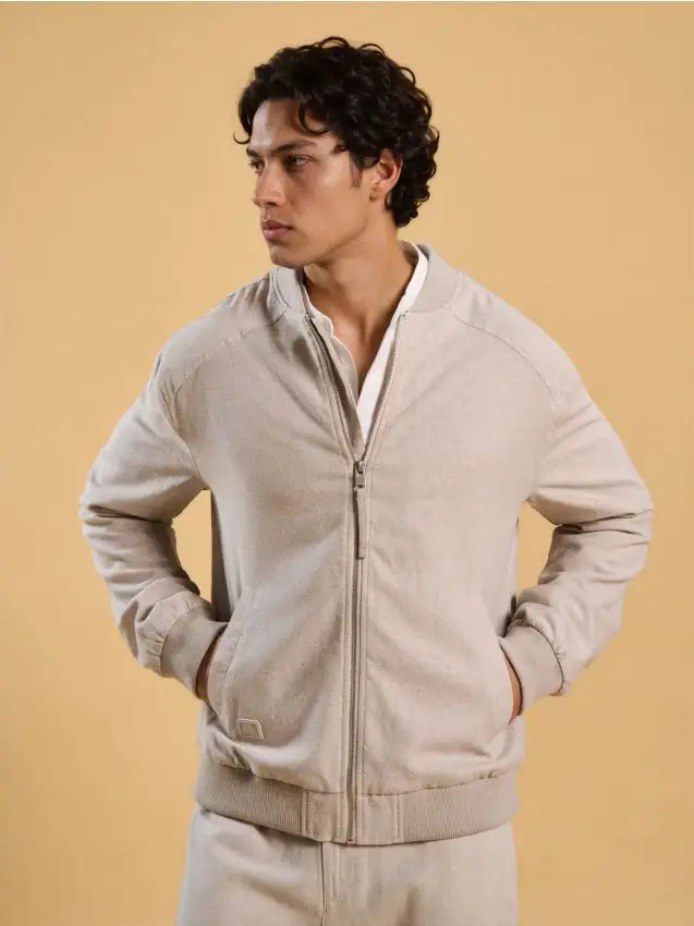 Giacca bomber in viscosa - nude