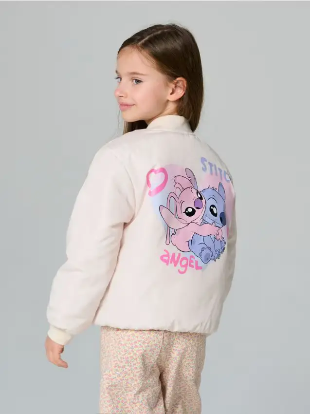 Giacca bomber Lilo & Stitch - panna