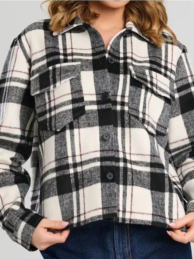 Giacca-camicia a quadri - nero