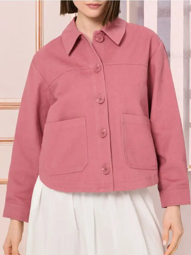 Giacca camicia di cotone - rosa