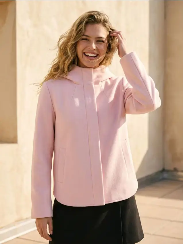 Giacca con cappuccio - rosa pastello