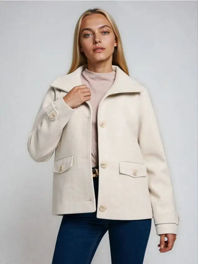 Giacca con colletto rigido - nude