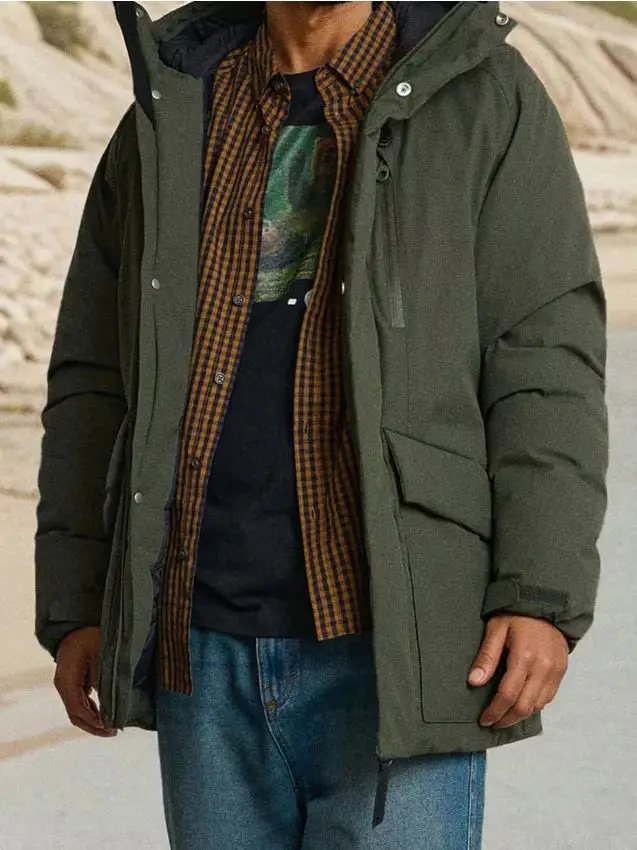 Giacca imbottita con cappuccio - verde oliva chiaro