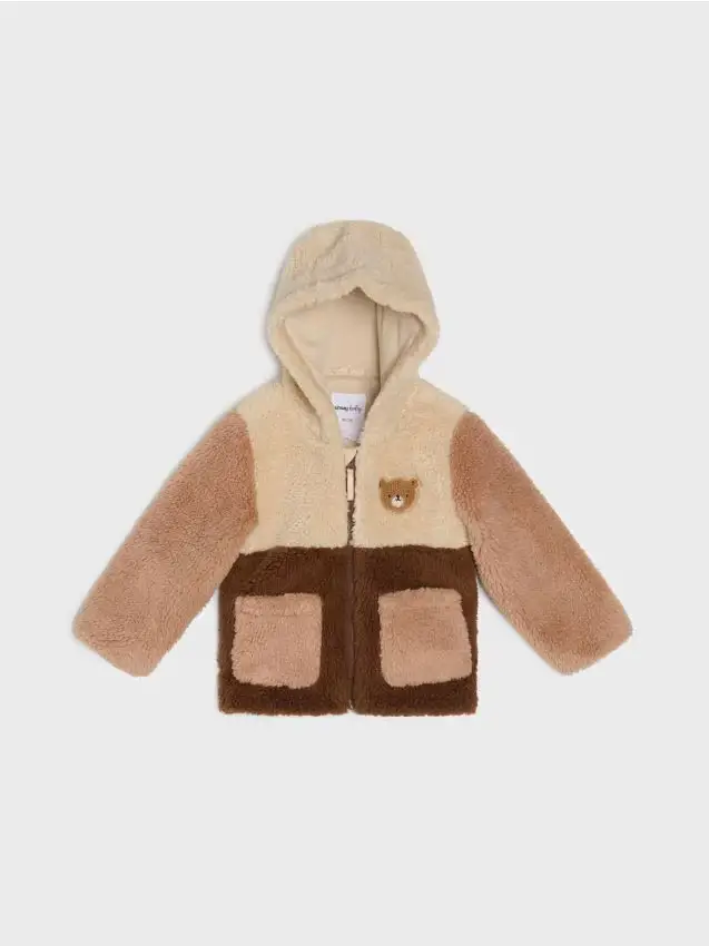 Giacca in montone sintetico - beige