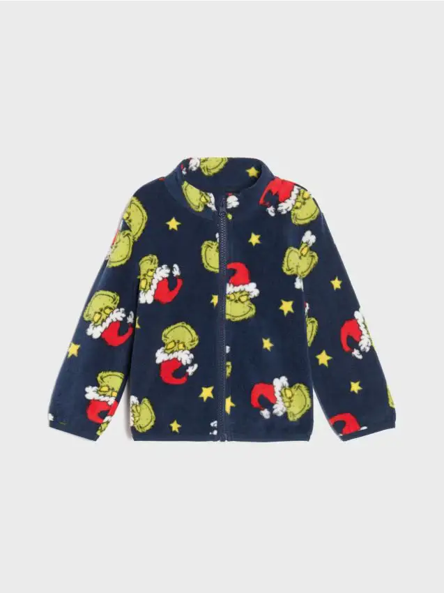 Giacca in pile con collo alto Grinch - blu scuro