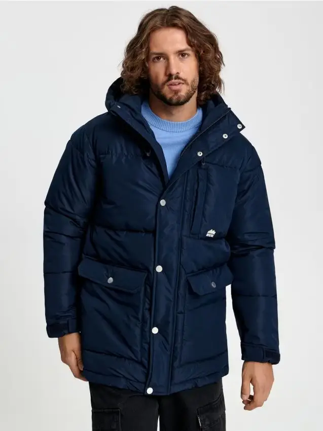 Giacca puffer con cappuccio - blu scuro
