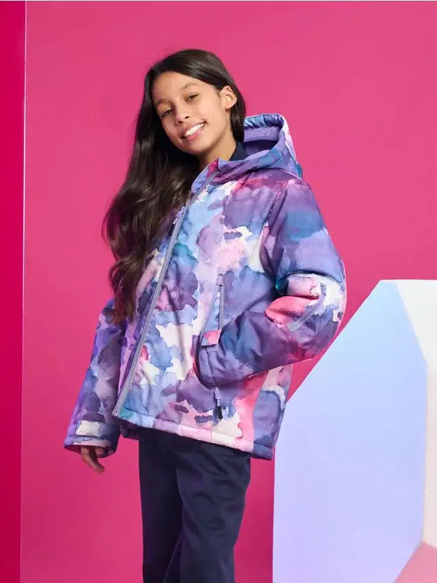 Giacca puffer con cappuccio - multicolor