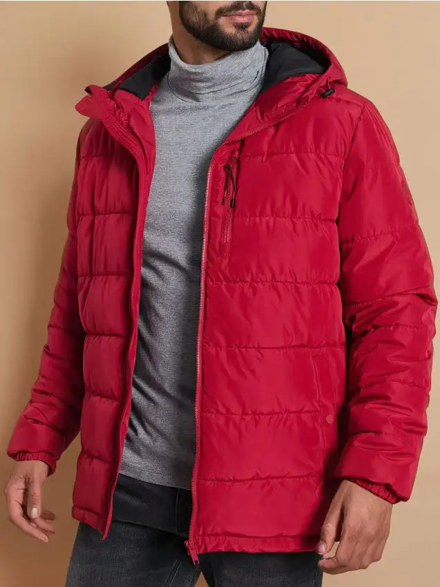 Giacca puffer con cappuccio - rosso